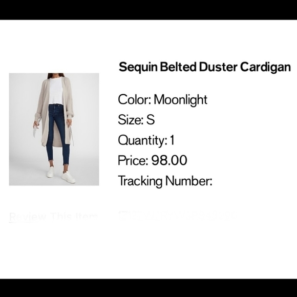 Express sequin belted duster cardigan - Picture 10 of 11